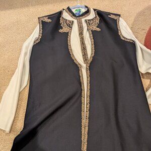 Men's Indian Ethnic Kurta Set w/ Coti and Lengha - Black - Size40